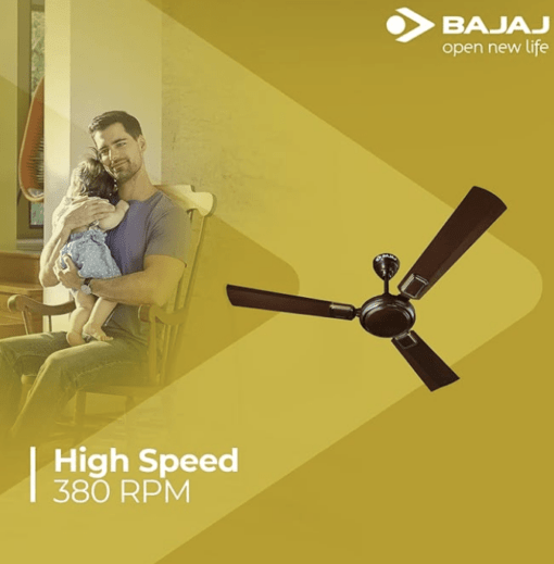 Bajaj Grace BBD Plus Ceiling Fan 1200mm, Timber Golden, (251128) - Image 3